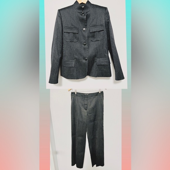 MaxMara Pinstripes Wool Suit Pants - Picture 3 of 13